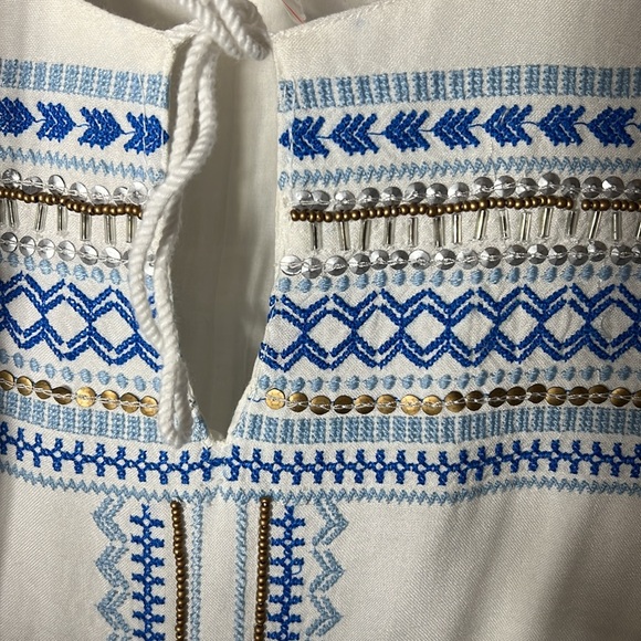 Kenji cream Beaded-sequined-Embroidered Front Sleeveless Lined dress size 8 - Picture 8 of 12